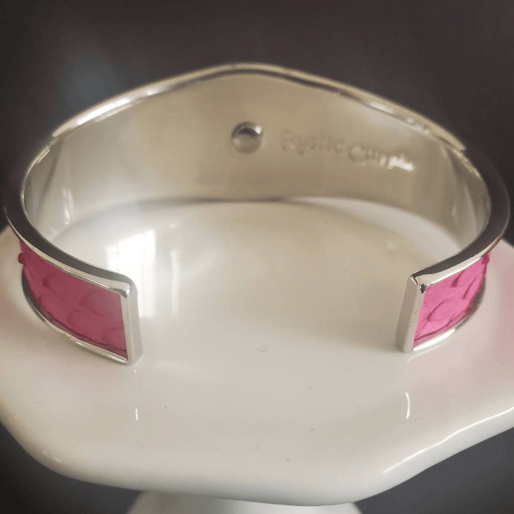 Rustic Cuff New Monique Python Side Cut Hot Pink … - image 6